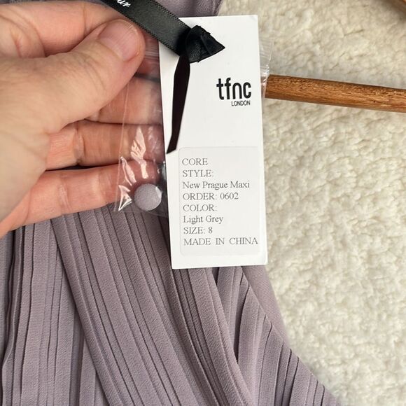 TFNC Prague Maxi Dress Light Grey‎ Size Small UK 8 - Picture 6 of 12